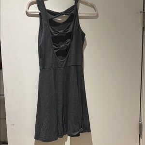 Last chance Gray Sleeveless Dress with Bow Back Detail